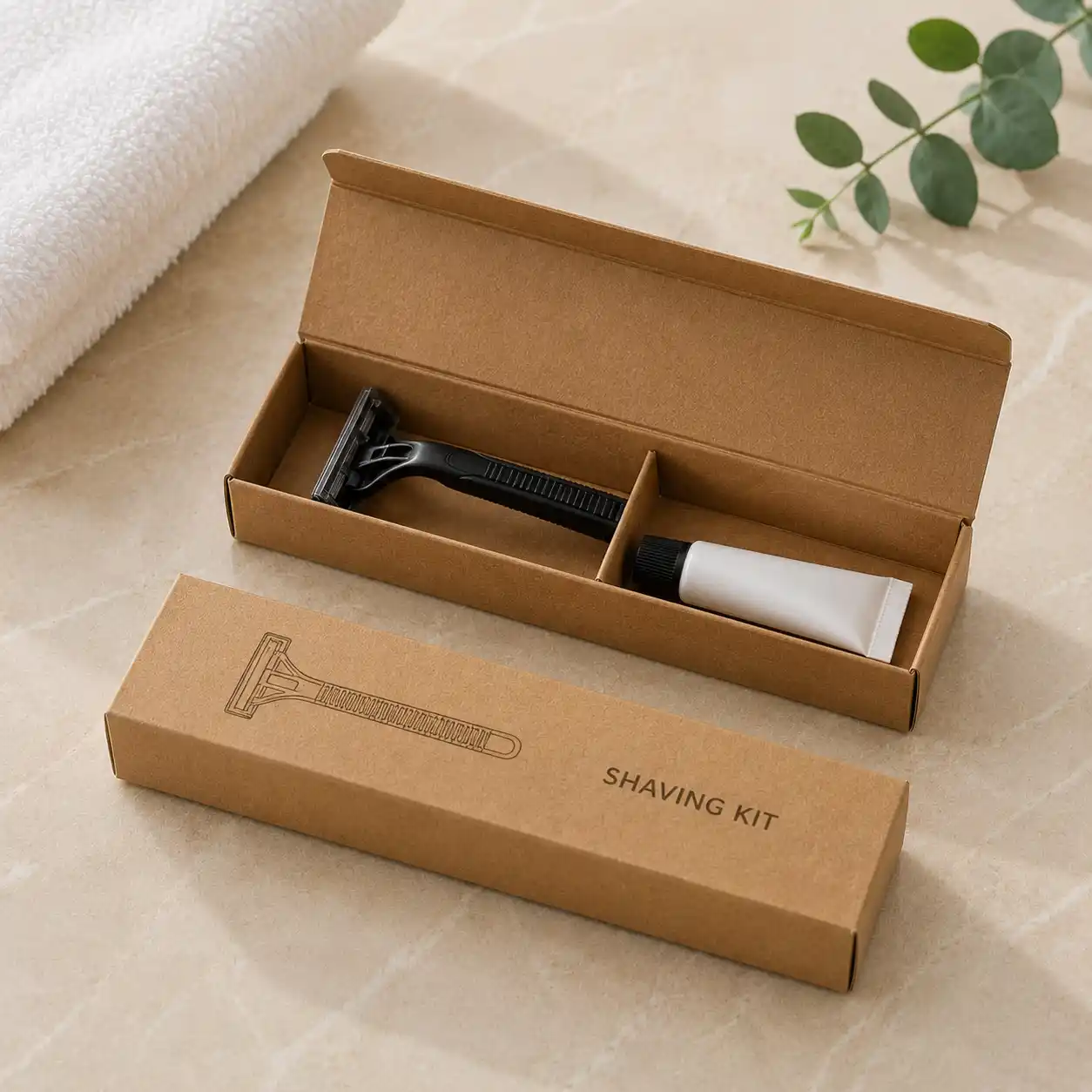 Shaving Kit in Brown Box