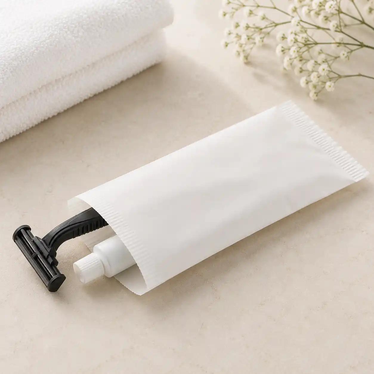 Shaving Kit White Pouch Pack