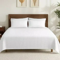 Bed Sheet Striped White