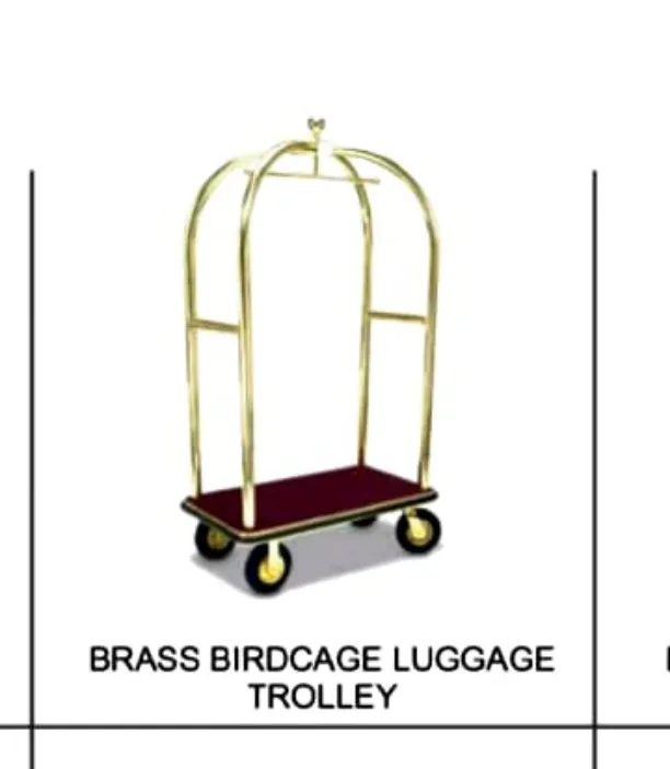 Brass Birdcage Luggage Trolley