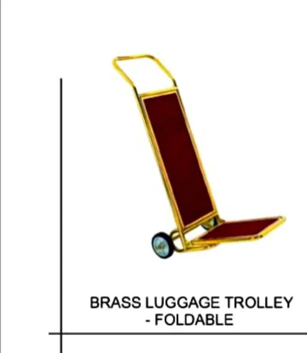 Brass Luggage Trolley Foldable
